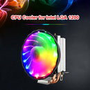 SNOWMAN 2 Heat Pipes CPU Cooler PC Quiet Radiator for Intel LGA (4 Pin RGB)
