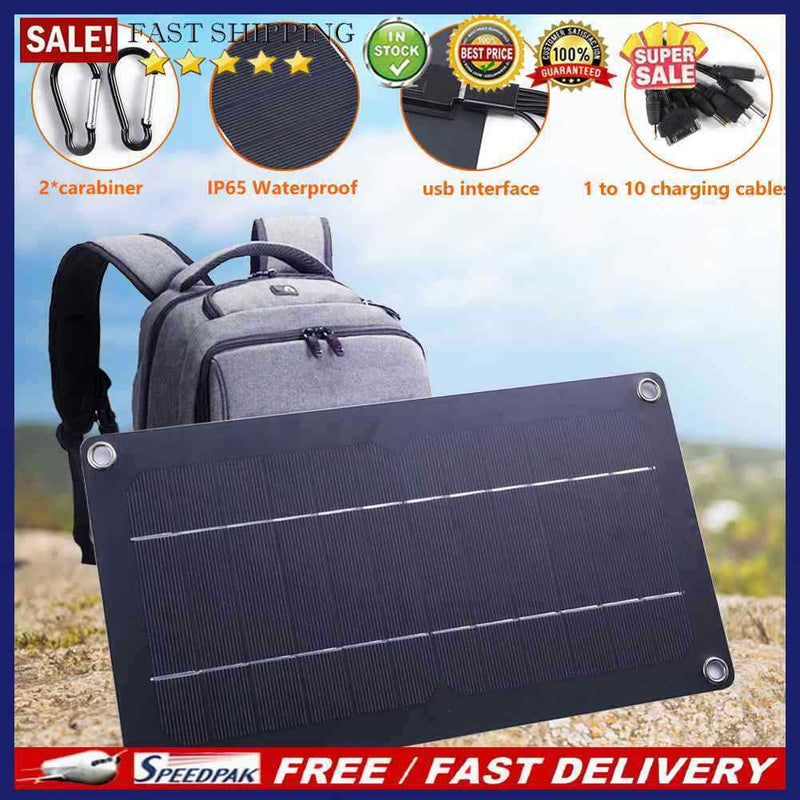 5v Cell Charger Dual Usb Solar Battery with Carabiner Charging Tool for Out