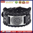 Male Leather Wristband Compass Cuff Bracelet Men Wide Bangle Jewelry Gift