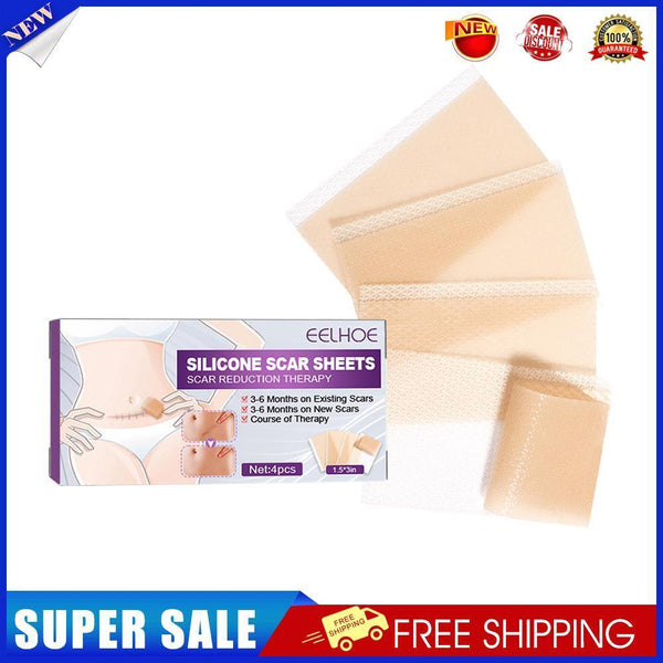 4pcs Silicone Scar Sheets Gel Strips Patch Adhesive Scar Removes (75mm)