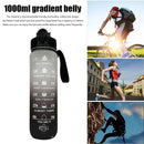 1L Sports Water Bottle with Marker Large Capacity Fitness Drink Cups (A) Newly
