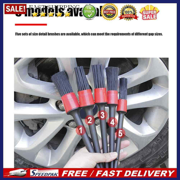 5pcs Car Detailing Cleaning Brush Auto Dashboard Air Vents Dust Clean Wash Set A
