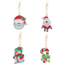 4pcs Diamond Christmas DIY Full Special Shape Drill Painting Keychain Kit C