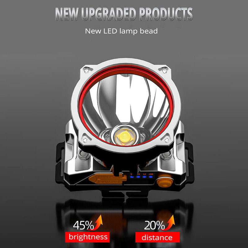 800LM Waterproof Camping Hiking Rechargeable Headlight Flashlight LED Headlamp