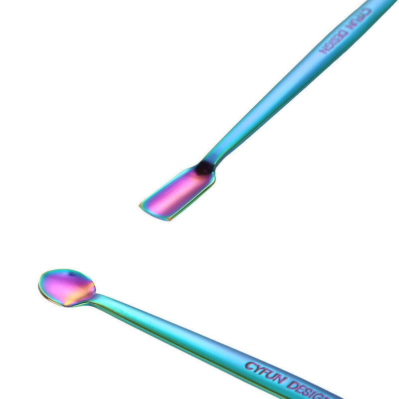 Multifunction Spoon Stainless Steel Double Headed Cuticle Pusher Spoon Nail T