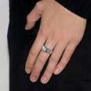 Crystal Ring for Men Engagement Rings Zirconia Wedding Open Rings Jewelry
