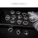 15pcs/set Bohemia Flower Ring Women Geometric Knuckle Finger Rings Jewelry