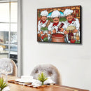 Three Chefs Canvas Paint By Numbers Oil Hand Painted Drawing Kit Home Decor