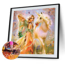 5D Rhinestone Pictures DIY Butterfly Fairy Full Round Drill Diamond Painting Kit