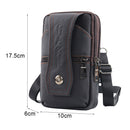 Portable Men Mobile Phone Pockets Leather Belt Clip Bag Pure Color Shoulder Bag