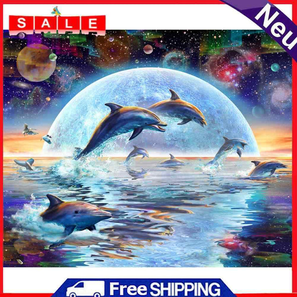 Dolphin Canvas Paint By Numbers Oil Hand Painted Drawing Kit Home Decorations