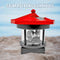 Lighthouse Solar LED Light Garden Outdoor Beacon Rotating Beam Lamp (Red) Newly
