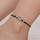 Fashion Women Weave Turtle Foot Chain Barefoot Anklet Beach Jewelry (Black)