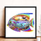 5D DIY Full Round Diamond Painting Color Fish Handmade Embroidery Kits for Gifts