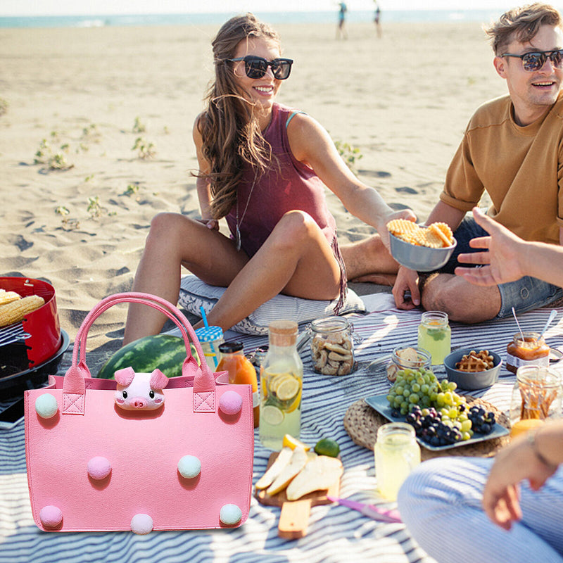 Felt Handbag - Felt Fabric Storage Tote Bags for Nursery Toys Cosmetics Makeu