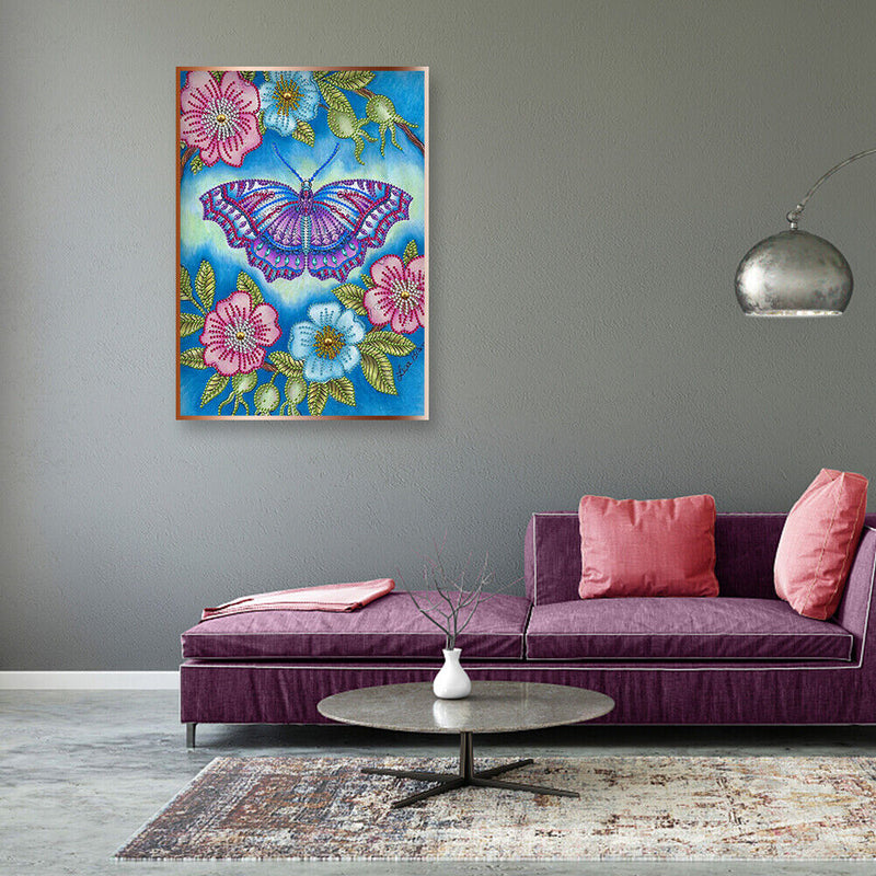 5D Flower Butterflies Pictures Special Shaped Kit DIY Diamond Painting Newly