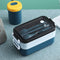 Lunch Bento Box Microwave Heating Split Double Layer Food Storage (Blue) Newly