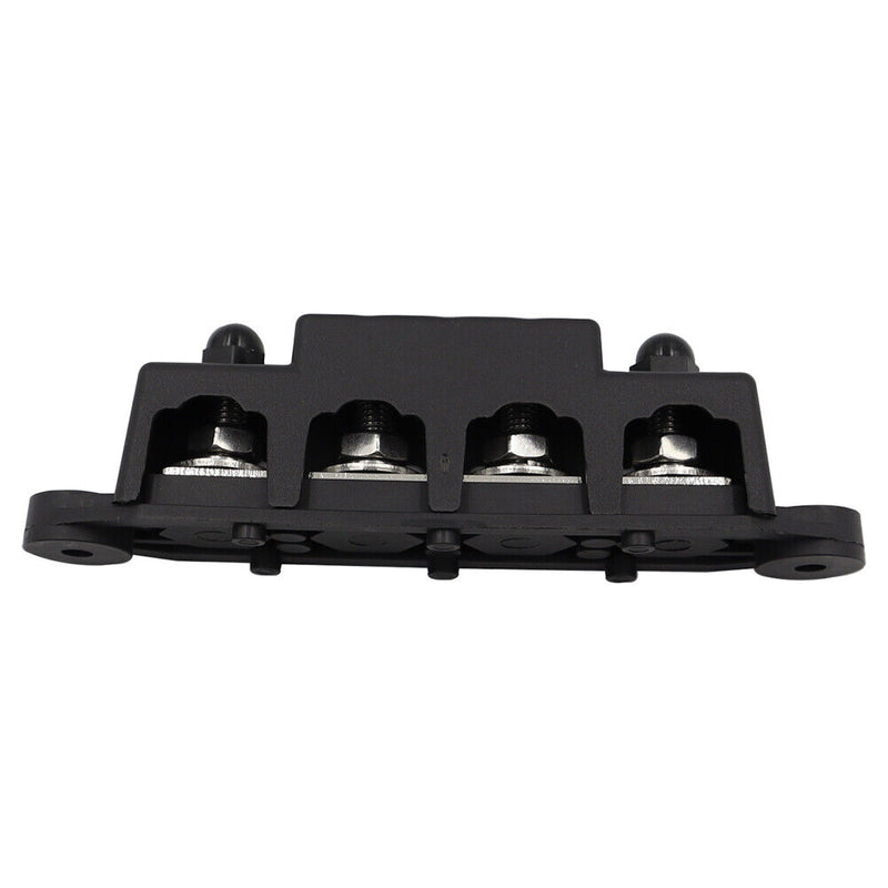 4 Post Power Distribution Block Bus Bar High Current Wiring Stud (M8 Black)