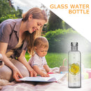 Motivational Glass Water Bottle Time Marker & Leakproof Design (500ml) Newly