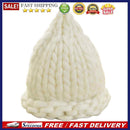 Winter Women Crochet Beanie Ball Hat Knitted Wool Ski Crochet Cap (White)