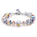 Exquisite Shinny Link Chain Geometric Shape Romance Auroras Crystal Bracelet