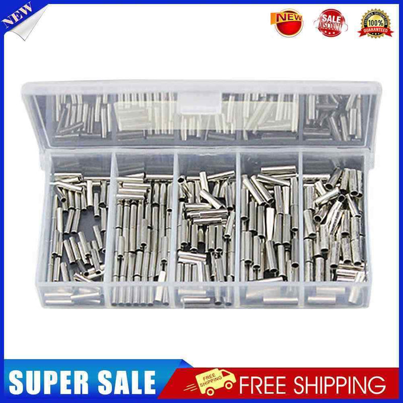 5size Single Barrel Crimping Sleeves Fishing Line Wire Leader Copper Tubes