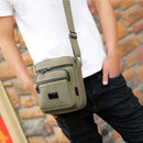 3pcs Men Canvas Zip Casual Travel Crossbody Shoulder Bag(Army Green)