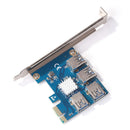 USB3.0 PCI-E 1 to 4 Riser for BTC Mining Miner PCI Express Multiplier Card Newly