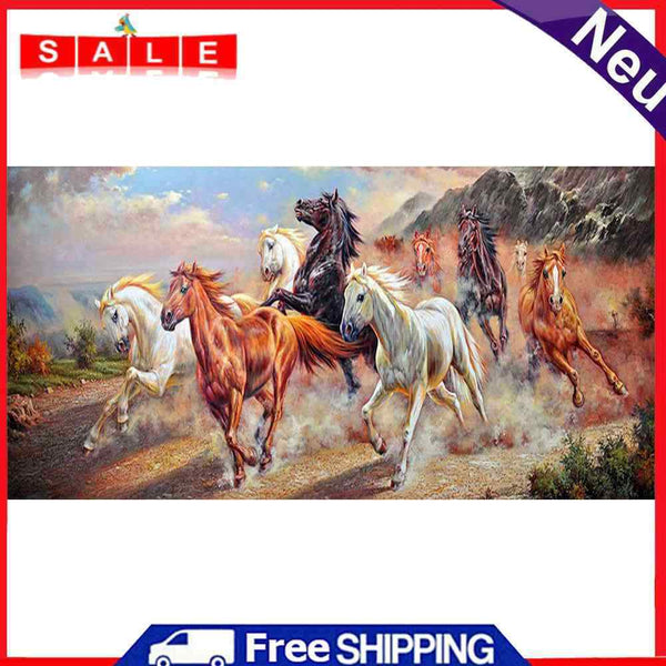Horse Frameless Picture Oil Paint By Numbers Hand Painted Picture Kit for Home