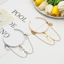 Bangle Metal Leaves Arm Chain Leaf Tassel Pendants Upper Arm Bracelet Arm Decor