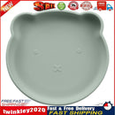Children Dishes Baby Silicone Sucker Feeding Bowl Kid Dining Plate (Green) Newly