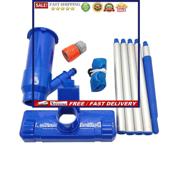 Swimming Pool Jet Vacuum Cleaner with 5 Poles for Above Ground Pool Spas Ho