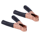 2 Red+ 2 Black 50A Copper Coated Car Battery Test Clips Alligator Clamps Newly