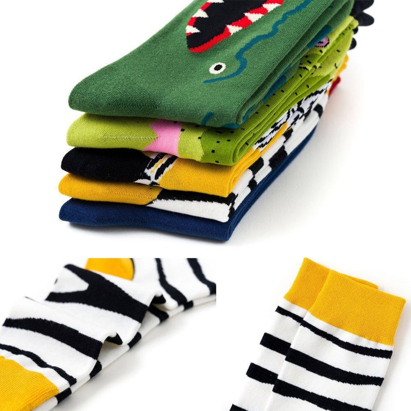 Warm Crocodile Shark Zebra Stripe Men Women Winter Cotton Socks