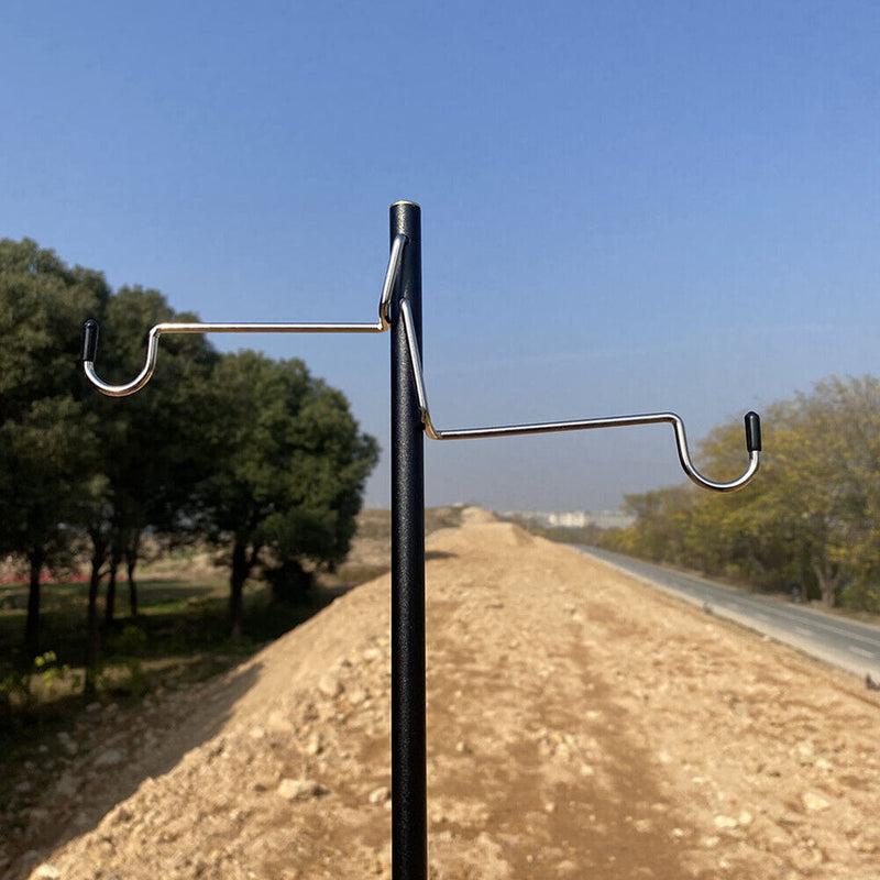 Foldable Lamp Post Pole Kit Detachable Lantern Stand Portable Fishing Hanger
