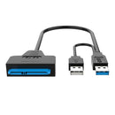 USB to SATA Adapter Cable Data Converter 3.0 to 2.5''/3.5'' For HDD SSD USB: