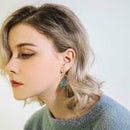 Elegant Metal Drop Dangle Earrings Turquoise Earrings Top Pendant T3K1 O7K4