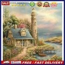 40x40cm Colorful DIY Paint By Numbers Kit Seaside Villa House Decor Gift Ar