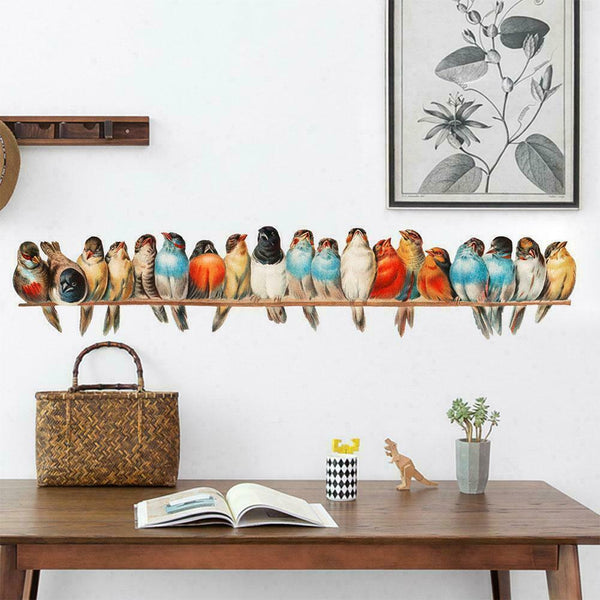 Creative Colored Bird Wall Stickers Living Room Sofa Decoration Background Q0Q8