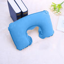 PVC U-Shaped Inflatable Air Pillows Portable Break Neck Pillow (Sky Blue) Newly