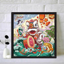 Lion Dance 5D Diamond Painting DIY Full Round Drill Kit Rhinestone Craft