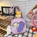 Women Fashion Transparent Solid Color Shoulder Bags Casual Small Leather Purse