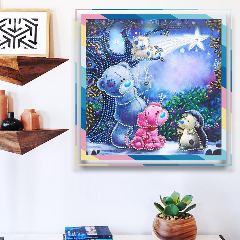 5D DIY Special Shaped Diamond Painting Bear Pattern Cross Stitch Decoration