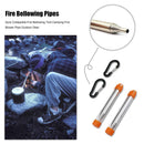 2x Collapsible Fire Bellowing Tool Stainless Steel Camping Fire Blower Pipes