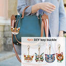 4pcs DIY Diamond Painting Keychain Special-shaped Full Drill Cat Ornament Newly