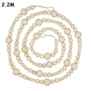 Wood Bead Garland Farmhouse Home Decor Rustic Country Holiday Christmas M7S0