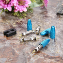 4pcs Presta Valve Stem Caps+ 4pcs Valve Cores+ Wrench Tool Kit (Green) Newly