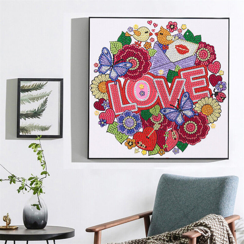 5D Partial Special Shape Drill Diamond Painting Love Mosaic Rhinestone Draw