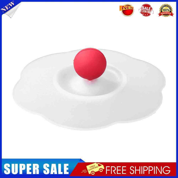 5pcs Silicone Cup Cover Heat-resistant Leak Proof Cartoon Lid(Round Love)
