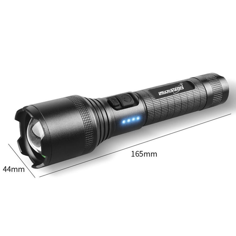 Super Bright Zoom Flashlight Powerful Flashlight Dual Switch Torch Camping Lamp